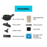 BLACK+DECKER 5 Gallon Shop Vacuum Wet and Dry, 4.0 Peak HP, Stainless Steel Tank, Shop Vac with Accessories for Home, Pet, Workshop and Car(BDXV18143) BLACK+DECKER