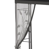 Outsunny 10' x 10' Metal Patio Gazebo, Double Roof Outdoor Gazebo Canopy Shelter with Tree Motifs Corner Frame and Netting, for Garden, Lawn, Backyard, and Deck, Gray Outsunny