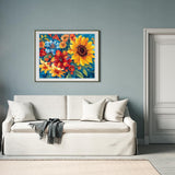 Natuyalo Paint by Numbers for Adults - DIY Adult Paint by Number Kits Painting on Canvas Sunflower Painting by Numbers for Beginners, Flowers Art Craft Kits for Adults (16x20 Inch) Natuyalo