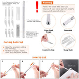 Rustark 34 Piece 3D Printer Accessories Tool Kit Cleaning Needles, Tweezers, Pliers, Scarper, Clean up Knives, Carving Knife Come with Storage Case for Printing Removing, Cleaning, Finishing Rustark