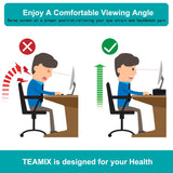 TEAMIX Wooden Monitor Stand Riser-2 Tier Laptop Stand for Desk, Monitor Riser for TV/Printer/Keyboard, Computer Stand with Storage Home Office Desk Shelf Organization TEAMIX