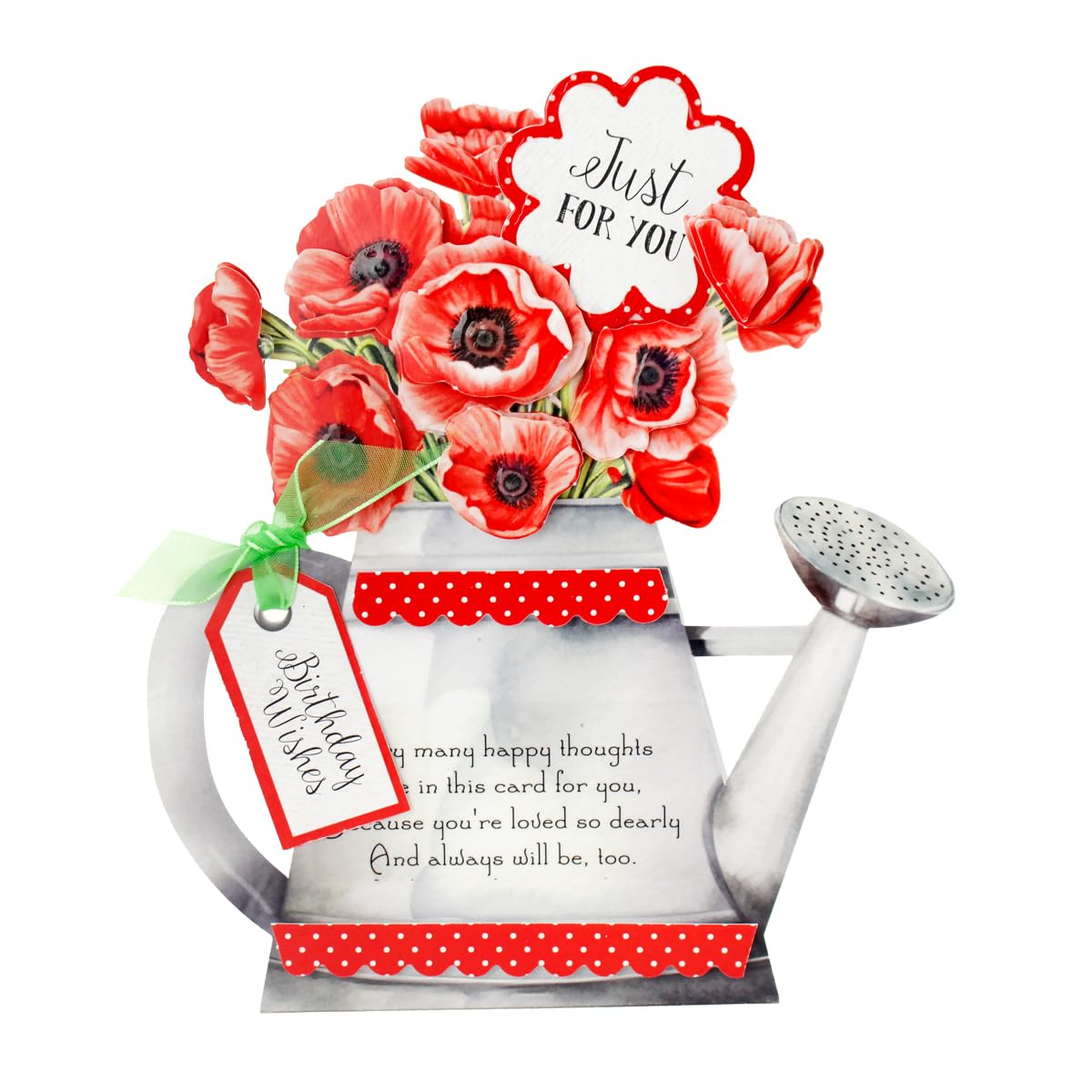 Katy Sue Watering Can Blossoms & Blooms Card Making Kit. 8 Shaped Cards, 3 Sheets of Floral Die Cut Decoupage, 8 Envelopes, Adhesive Foam Pads, & Instructions. For Card Making Supplies & Card Crafting Katy Sue