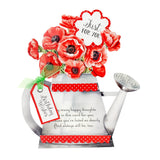 Katy Sue Watering Can Blossoms & Blooms Card Making Kit. 8 Shaped Cards, 3 Sheets of Floral Die Cut Decoupage, 8 Envelopes, Adhesive Foam Pads, & Instructions. For Card Making Supplies & Card Crafting Katy Sue