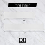 DII Jute Burlap Collection Kitchen Tabletop, Table Runner, 14x72, Double Border Gray DII