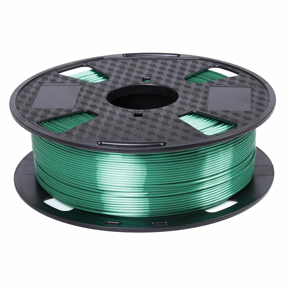 Shiny Silk Green PLA Filament 1.75 mm 3D Printer Filament 1KG 2.2LBS Spool 3D Printing Material Shine Silky Shiny Metal PLA CC3D Silk PLA Metallic Sage Green Color CC3D