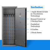 SecureIt Agile Model 52 - Modular Fast Access Gun Safe. Easy delivery via UPS, Ships Flat, assembles Anywhere. New Biometric Keypad for Convenience. Larger Buttons for Fast Access Ease. SecureIt