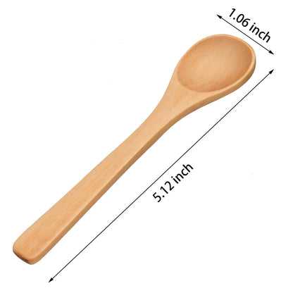 30 Pieces Mini Wooden Spoon Small Soup Spoons Serving Spoons Condiments Spoons Wooden Honey Teaspoon for Seasoning Oil Coffee Tea Sugar (Light Brown)