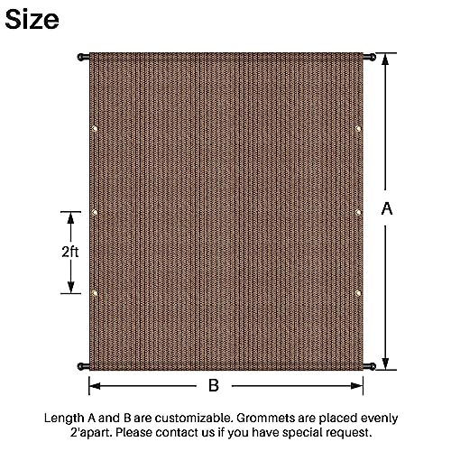 INFRANGE 8' x 12' Universal Pergola Shade Cover Replacement Canopy with Grommets Weighted Rods Permeable for Outdoor Patio Porch Backyard Gazebo Brown INFRANGE