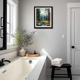 National Park Landscape Paint by Numbers, Olympic Forest Fir Scenery Paint by Number Kits for Adult, Mountains River Acrylic Painting on Canvas for Gift Home Wall Decor(16×20inches, No Frame) ARNLRDYA