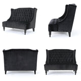 Merax Loveseat Sofa, Classic 2 Seater Couch for Living Room Bedroom Office, Black Merax