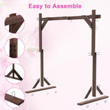 Wooden Wedding Arch – 7.48FT Square Wood Backdrop Stand for Ceremony & Events, Sturdy Wooden Arbor for Wedding Decorations, Indoor & Outdoor Garden Arch Frame Bonastella