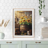 Sunflower Paint by Numbers Kit for Adults Beginner,Paint by Number Kits on Canvas for Adults Beginner,Digital Oil Painting Kits for Home Wall Decor 19.6X15.7 Inch (Without Frame) Kaixine