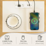 Fultyle White Nightstand with Charging Station, Mid Century Modern Bedside Table with Drawers and Outlet,Side Tables Living Room, Wooden Night Stand for Bedroom, Office (White) Fultyle