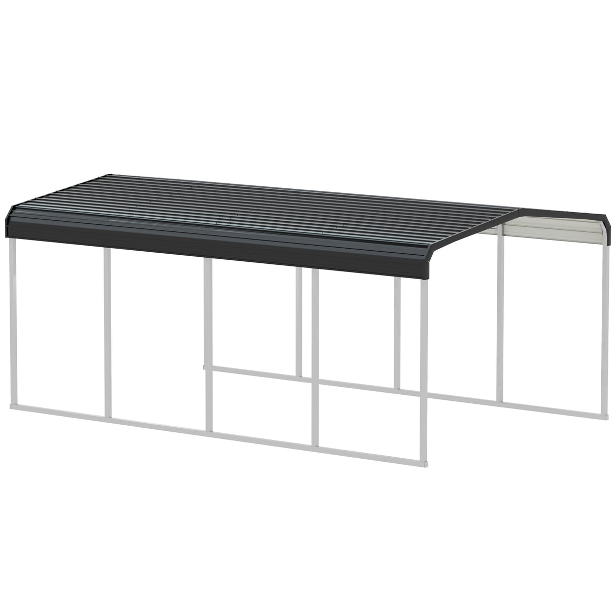 Xilingol 12x20 FT Metal Carport, Heavy Duty Carport Canopy with Galvanized Steel Frame and Roof, Outdoor Storage Shed, Car Tent Garage Shelter for Pickup, Truck, Boat and Tractor, Grey Xilingol