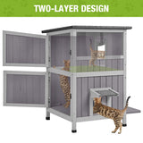 Feral Cat House Outdoor Waterproof Kitty Shelter for Winter,Cat Cage Perfect for Outdoor and Inddor Use,2-Story… GUTINNEEN