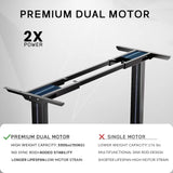 CROWNFURN Dual Motor Electric Standing Desk Frame, Height Adjustable Desk Legs with 330 lbs Capacity, for Max 90″ x 44″ Desktop, Ergonomic Sit Stand Up Desk Base Workstation for Home Office, Black Frame Only CROWNFURN