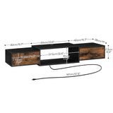 HOOBRO Floating TV Stand with Power Outlet 55", Modern Wall Mounted Media Console Shelf Cabinet for Under TV Storage, Entertainment Center, Living Room, Bedroom, Rustic Brown and Black BF11DS01 HOOBRO