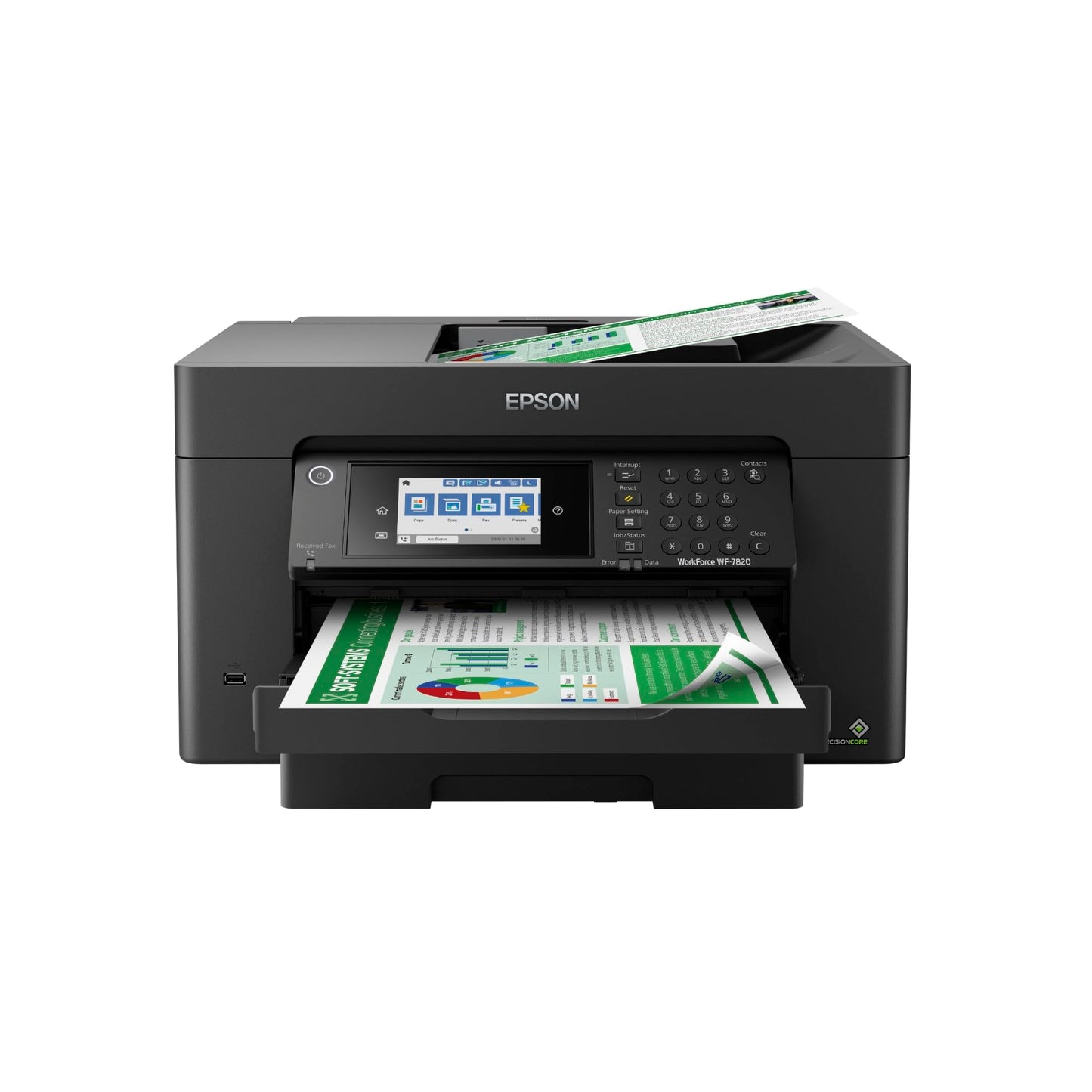 Epson Workforce Pro WF-7820 Wireless All-in-One Wide-Format Printer with Auto 2-Sided Print 13" x 19", Copy, Scan & Fax, 50-Page ADF, 250-sheet Paper Capacity, Works with Alexa, Large Black