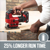 Skil 20V 7/8 Inch Stroke Length Jigsaw, Includes 2.0Ah PWRCore 20 Lithium Battery and Charger - JS8203-10 EGO POWER+