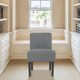 PayLessHere Modern Armless Accent Chairs - Solid Wood Legs, Slipper Chair for Living Room, Grey PayLessHere