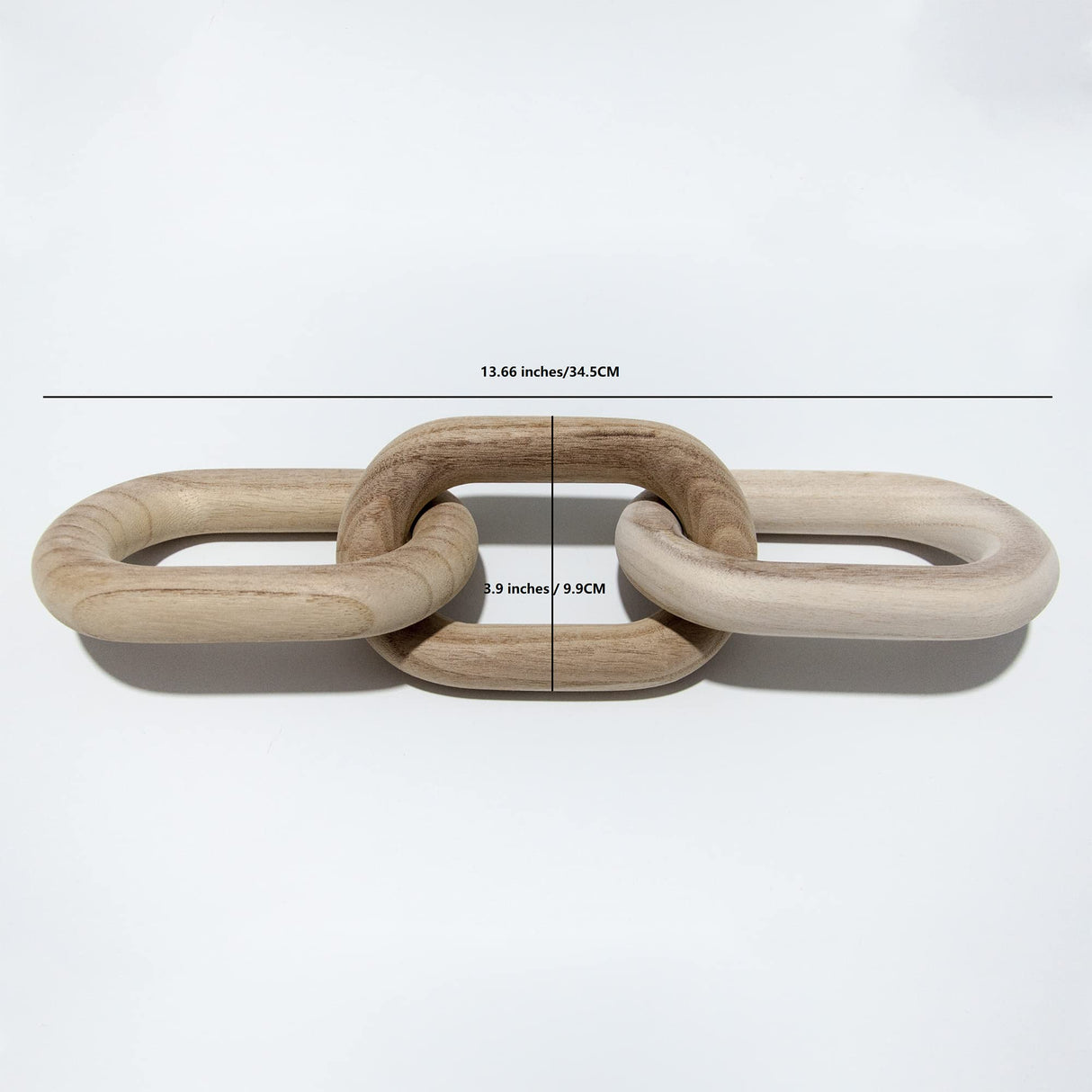 SCUBERT - 3 Link Wood Knot for Home Decoration,Wood Chain Link Decor,Decorations for Living Room, Rustic Farmhouse, Shelf,Coffee Table Decor SCUBERT