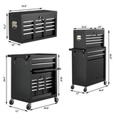 8 Drawers Rolling Tool Chest with Drawers, High Capacity Toolbox on Wheels, Lockable Drawers Tool Box Organization and Storage, Tool Cabinets on Wheels for Garage and Repair Shop(Black) Cobinery