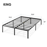 Best Price Mattress 14 Inch Metal Platform Beds w/ Heavy Duty Steel Slat Mattress Foundation (No Box Spring Needed), King Size, Black Best Price Mattress