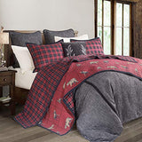 HiEnd Accents Hamilton 4 Piece Comforter Set, Black and White Tweed Bed Set, King Size, Rustic Cabin Lodge Luxury Bedding Set, 1 Comforter, 1 Bed Skirt, 2 Pillow Shams