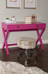Linon PG138RSP01U Linon Home Decor Peggy Raspberry Pink Writing Desk Desk, Raspberry Pink, 44"W x 20"D x 30"H Linon