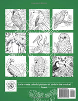 Tropical Birds Coloring Book: A Parrot-dise Adventure for Adults Majosta