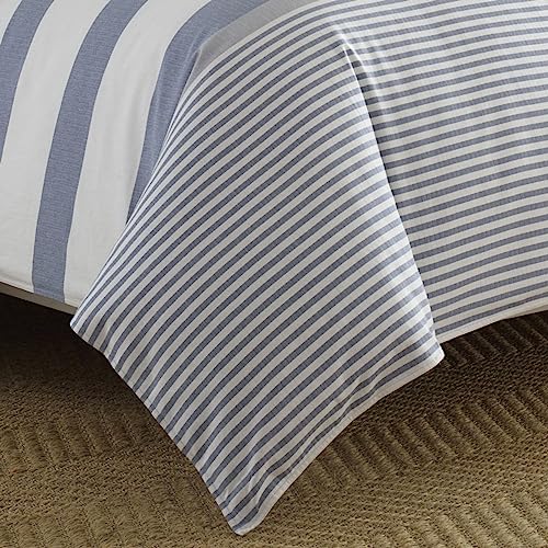 Nautica - Queen Duvet Cover Set, Cotton Reversible Bedding with Matching Shams, Mediterranean Inspired Home Decor for All Seasons (Fairwater Blue, Queen) Nautica