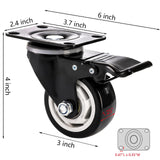 Yarlung 8 Pack 3 Inch Caster Wheels, Heavy Duty Plate Swivel Casters Set with Brake, 360°Rotating Caster No Noise Wheel for Cart, Furniture, Workbench yarlung