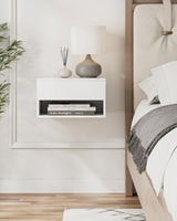 Aienvey Floating Nightstand, Small Modern Floating Nightstand with Drawer, Floating Shelves for Bedroom, Bathroom, White Aienvey