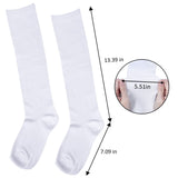 Senker Women's 4 Pairs Cotton Knee High Casual Solid Knit Socks, B_white, Medium Senker Fashion
