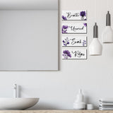 4 Pieces Bathroom Wall Art Rustic Farmhouse Bathroom Wall Decor Sign Relax Soak Unwind Breathe Wood Hanging Sign for Home Spa Bathroom Laundry Decor Utuichuo