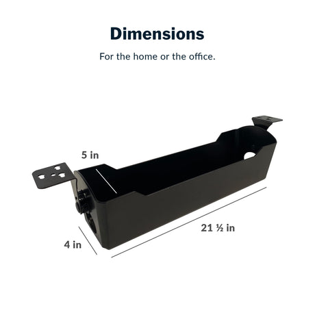 Vari Cable Management Tray - Under Desk Cord & Wire Organizer - Ideal for Home Office Sit Stand Desks - Fits Adjustable Electric Standing Desk 48x30, 60x30, 60x24, 72x30 - Easy Assembly (Black) Vari