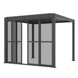 Mirador Accessory - 10' Sliding PC Door with Handle for Pergola 111 Series, 4-Piece Detachable Moveable Door, Easy Install Windproof UV-Resistant, Charcoal, not pergola MIRADOR