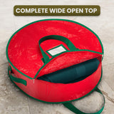 Handy Laundry Wreath Storage Bag 24" - 2 Pack Durable Waterproof Tarp Material with Zipper & Reinforced Handles - For Holiday Décor, Tires, Wheels, Garage or Moving Organization (Red) Handy Laundry