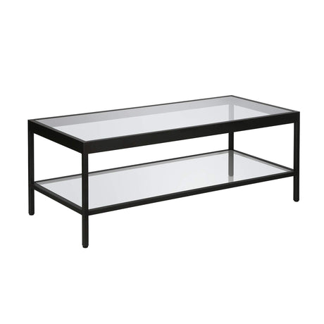 Henn&Hart 45" Wide Rectangular Rectangular Coffee Table in Blackened Bronze, Modern Rectangular Coffee Tables for living room, studio apartment essentials Henn&Hart