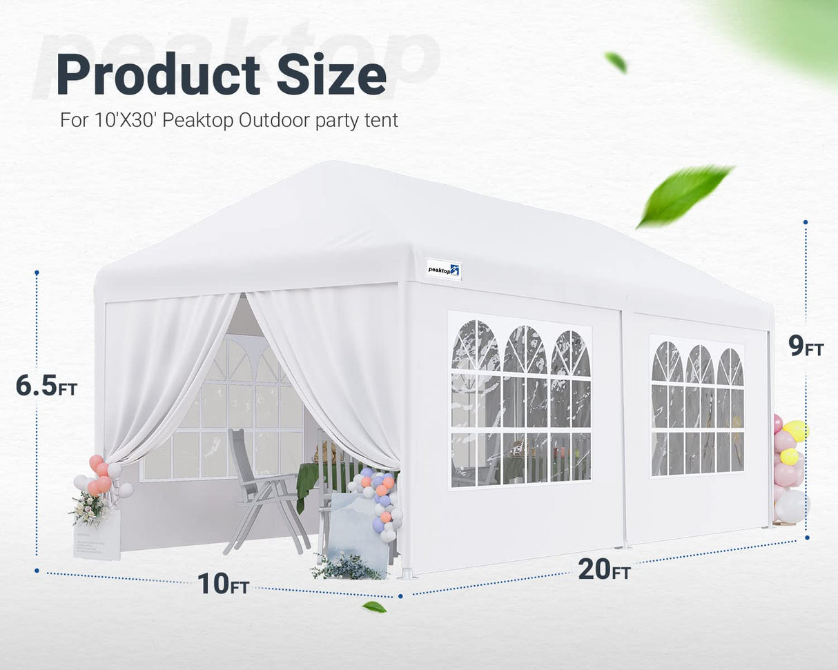 Peaktop Outdoor 10x20ft Heavy Duty Party Tent Wedding Tent Outdoor Gazebo Event Shelter Canopy with Removeable Sidewalls PEAKTOP OUTDOOR