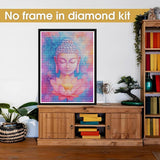 Bimkole 5D Diamond Art Kits for Adults Buddha, Full Drill DIY Rhinestone Embroidery Set Paint with Diamonds Art Lotus by Number Kits Cross Stitch Home Wall Craft Decor 12x16 Inch Bimkole
