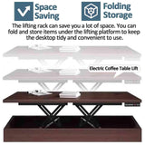Coffee Table Lift,Electric Coffee Table Lift,Portable Smart Lift Top Coffee Table,Electric Scissor Lift Table with Remote Control,Height Adjustable,Easy to Carry,Wiredremotecontrol zxmeimm