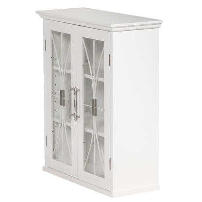 Teamson Home Delaney 20.5" x 24" 2-Door Removable Wall Cabinet with Adjustable Shelves, White