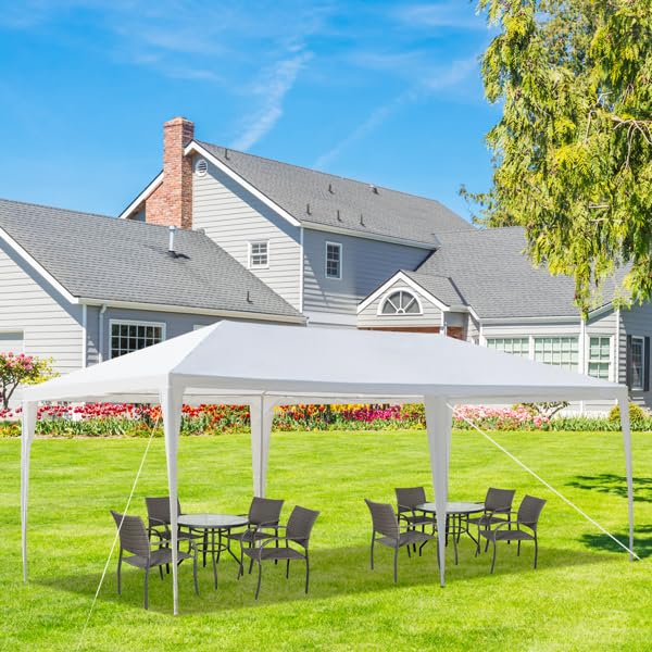 Generic 10/20/30ft Party Tent Wedding Patio Gazebo Outdoor Carport Canopy Shade with/Without Side Removable Walls, Party Wedding BBQ Events Tent (White,10x20ft (no Wall)) Generic
