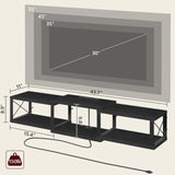 MAHANCRIS Floating TV Stand with Power Outlet, Wall-Mounted Entertainment Console Center with Storage, Floating TV Shelf for Under TV Storage, for Living Room, Bedroom, Black TVHB101E01 MAHANCRIS