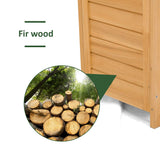 Goplus Wooden Storage Shed Fir Wood Cabinet for Outdoor, Garden, Patio, Yard (Natural) Goplus