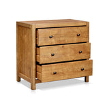 MUSEHOMEINC Rustic Ridge Farmhouse 3-Drawer Nightstand,Night Stand with 3 Drawers Dresser,Wooden Dresser with Round Metal knobs for Bedroom MUSEHOMEINC