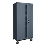 Sandusky Lee TA4R362472-02 Transport Series Mobile Storage Cabinet with Wheels, Adjustable Shelves, 230lb Capacity, 24" Depth x 36" Width x 78" Height, Charcoal Sandusky