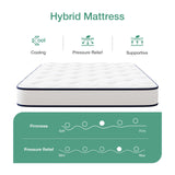 Novilla Full Mattress 6 inch,Bonnell Spring Hybrid Mattress for Spine Support & Cooling Comfort - Adaptive Foam Layer with Medium Firm - CertiPUR-US Certified for Youth/Guest Rooms Novilla