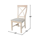 International Concepts Set of Two Creekside X-Back Chairs, Unfinished IC International Concepts